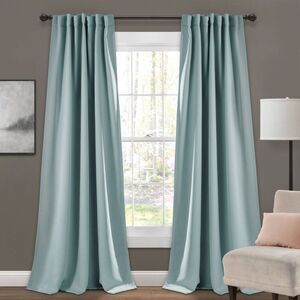 Lush Decor - 84"x52" Insulated Back Tab Blackout Window Curtain Blue